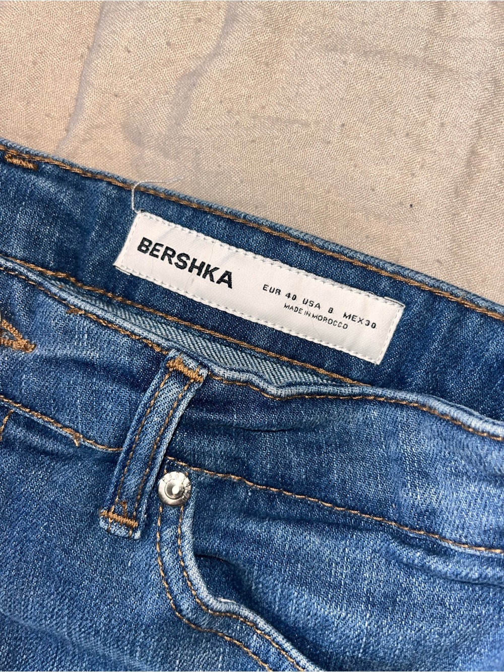 Bershka Women's Blue Denim Jeans, Size 8